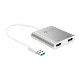 Адаптер J5create USB-A - 2 HDMI (M/F), Silver (JUA365-N) - мініатюра 2