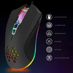 Миша GamePro Phoenix USB Black (GM543) - мініатюра 16