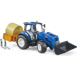 Масштабна модель автомобіля Bruder трактор New Holland T5.121 з переднім навантажувачем та аксесуарами (02187) - мініатюра 4