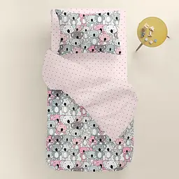 Дитяча постільна білизна в ліжечко KOALAS CS3, сірий (KoalasRoseGreyDots_DotsGreyRose_140) - мініатюра 2