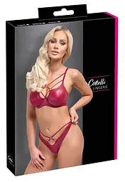 Комплект білизни Cottelli Lingerie Bra Set Wetlook, 75B/S (червоний) - мініатюра 7