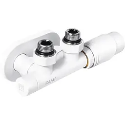 Комплект дизайн кранів з термоголовкою Ideale Duo 1/2”x1/2” білий