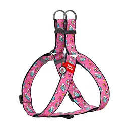 Шлея для собак WAUDOG Nylon з QR паспортом "Єдинороги" пластиковий фастекс XL (324-0013)