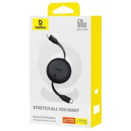Дата кабель Baseus Free2Pull Mini Retractable Type-C to Type-C 60W (1m) (P10364500) Cluster Black - мініатюра 4
