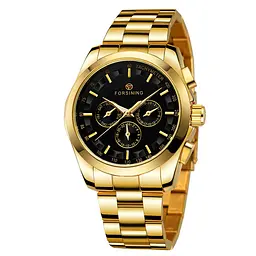 Наручний годинник чоловічий 6917 Gold-Black Forsining acs0031384