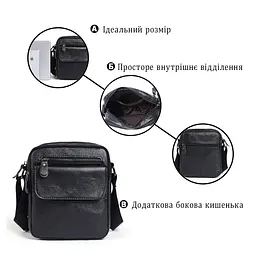 Сумка чоловіча 14609 Vintage чорного кольору - мініатюра 8