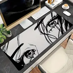 Килимок для миші та клавіатури "Deep Eyes" 90×40 см, Сірий - мініатюра 5