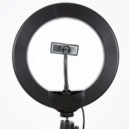Кільцева світлодіодна LED лампа Arc Ring 10" + tripod 2.1m Black - мініатюра 4