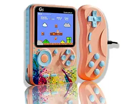 Ігрова ретро приставка 3" LCD 500 ігор з джойстиком UKC G5 Game Box 9214 рожева
