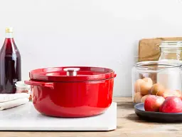 Каструля чавунна з кришкою KitchenAid 26 см 5,2 л червона (CC006060-001) - мініатюра 5