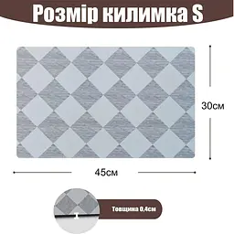 Антиковзаючий кухонний килимок - Абсорбуючий килимок для сушіння посуду - Килимок під кавоварку 30х45 см Сірий - мініатюра 2