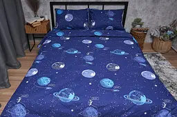 Підковдра Moon&Star Бязь Gold Люкс Planets Полуторна Євро 160x220 см - мініатюра 3