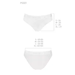 Трусики з широкою гумкою і мереживом Passion PS001 PANTIES S, white - мініатюра 5