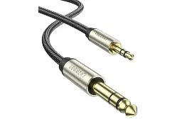 Аудіокабель UGREEN jack 6.3 мм - mini-jack 3.5 мм 2м Gray (10628)