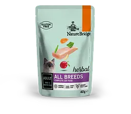Сухий корм для котів NatureBridge Herbal з куркою, 40 г