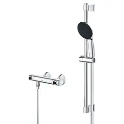 Набір змішувачів Grohe Quickfix термостат для душу з душовим гарнітуром Precision Flow THM та змішувач для раковини StartEdge S-Size UA202503TE, Хром - мініатюра 5