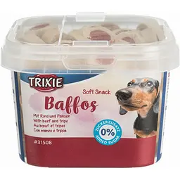 Ласощі для собак Trixie Soft Snack Baffos з яловичиною, відро, 140 г
