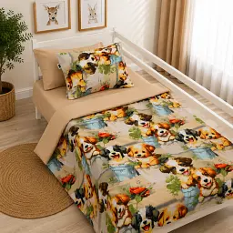 Комплект постільної білизни MirSon бязь Puppy Picnic 110 x 140 см (2200013685432)