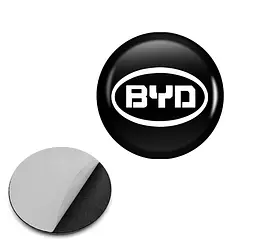 Наклейка з логотипом BYD для автоключів d=15 мм Пластикова об'ємна (Завод)