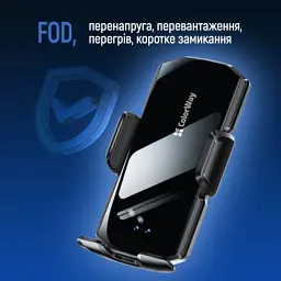 Універсальний автотримач ColorWay FlameGrip, автозажим, Wireless Charger 15W Black (CW-CHAW070Q-BK) - мініатюра 12