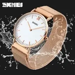 Жіночий ультратонкий годинник Skmei 1182 Cruize Золотистий - мініатюра 5