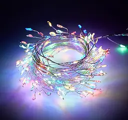 Світлодіодна гірлянда крапля нитка LTL довжина 2,5 м 25led батареї різнокольорова RGB - мініатюра 2
