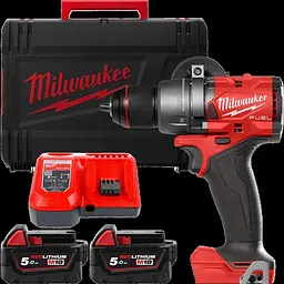 Дриль-шуруповерт акумуляторний безщітковий MILWAUKEE, M18 FDD3-502X.158Нм (ЗУ, 2х5Аг, HDкейс)