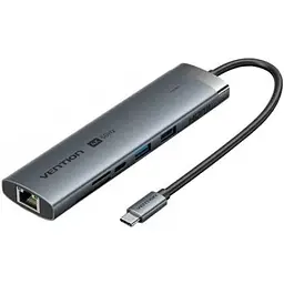 Концентратор Vention USB-C 9-in-1 HDMI 60Hz + 2xUSB 3.0 + RJ45 + SD/TF + 3.5mm + PD 100W (TGVHB)