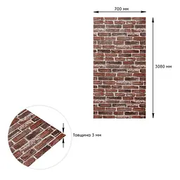 Самоклеюча 3D панель Sticker Wall 3080x700x3мм Червона Катеринославська Цегла SW-00001761 - мініатюра 4