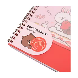 Зошит Yes А5 Line Friends пластикова обкладинка 80 аркушів, лінія (765737), в асортименті - мініатюра 5