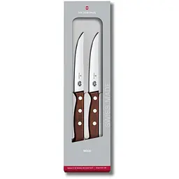Набір кухонний Victorinox Wood Steak Set 2 ножа лезо 12см з дерев. ручкою у подар.упак.