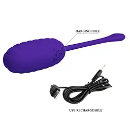 Віброяйце Pretty Love Kirk Super Soft Silicone 19.7 см (синій) - мініатюра 7