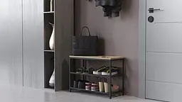Банкетка універсальна Ferrum-decor Слайм 45x63x26 чорний ДСП Дуб Сонома 16мм (FRD-104072) - мініатюра 7