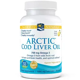 Жирні кислоти Nordic Naturals Arctic Cod Liver Oil, 90 капсул
