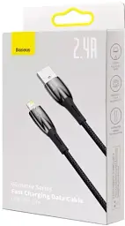 Кабель Baseus Glimmer Series Fast Charging Cable USB to Lightning 2.4A 2m CADH000301 Black - мініатюра 7