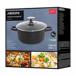 Кастрюля с крышкой Ardesto Gemini Lazio AR1965CA 6.5 л 28 см черная - миниатюра 8