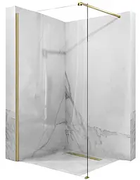 Душова стінка Rea Aero 110 brushed gold REA-K9840, прозорий, золотий