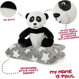 Плед Perletti Toys Paul Panda з м'якою іграшкою 120x80 см сірий/білий (P13070) - мініатюра 3