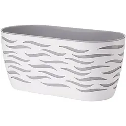 Горщик для квітів Form-Plastic Sahara Duo-овал-35 6 л біло-сірий (4440-011+040W)