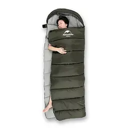 Спальник з капюшоном Naturehike U250 NH20MSD07, (6°C), лівий, темно-зелений - мініатюра 4