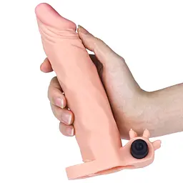 Насадка на пеніс із вібрацією Lovetoy Pleasure X-Tender 18.5 см тілесний - мініатюра 5