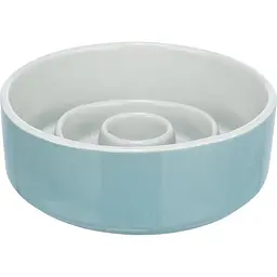 Миска Trixie Повільне годування для собак, кераміка, 14 см, 450 мл (сірий/блакитний) - мініатюра 5