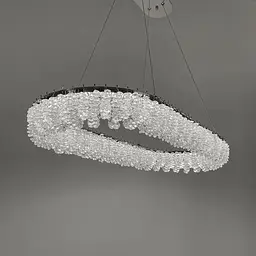Кільцева овальна кришталева люстра в хромі 80х38 см | Арт. 33038L-800*380 CH | Line F - мініатюра 4