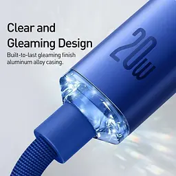 Кабель Baseus Crystal Shine Series Fast Charging Data Cable Type-C to iP 20W 1.2m CAJY000203 Blue - мініатюра 4