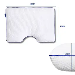 Подушка ортопедична Memory Foam Ideia контурна з ефектом пам'яті, з наволочкою на блискавці 58х42х13 см - мініатюра 3