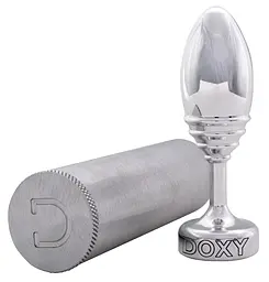 Анальна пробка Doxy Ribbed Butt Plug 11 см (сріблястий) - мініатюра 4