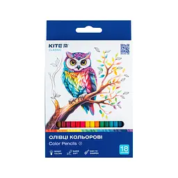 Олівці кольорові Kite Classic 18 кольорів (K-052)