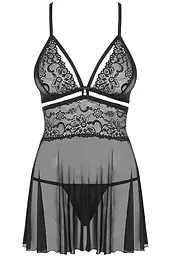 Спокусливий бебі дол, XXL (чорний) Obsessive 838-BAB-1 babydoll - мініатюра 3