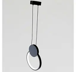 Одинарний чорний LED-підвіс Artlight 8207BBK із круглим світловим кільцем і диском