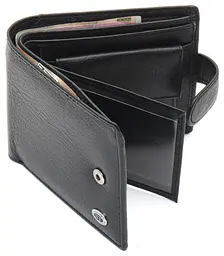 Чорне чоловіче портмоне з натуральної шкіри з фіксацією ST Leather ST103 9,5 см - мініатюра 6